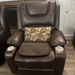 Large Power Recliner Lay Flat Chair Dual Motor Lift Chair Recliners for Elderly with Heat Massage Electric Lift Recliner Chairs Cup Holder(Brown, Faux