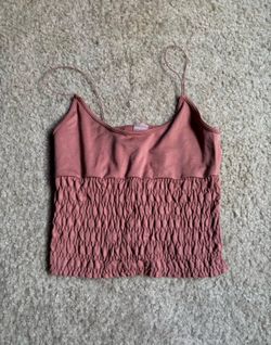 Smocked Cropped Spaghetti Strap Top