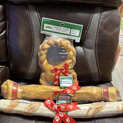 Dog Christmas present Beefhide Chew