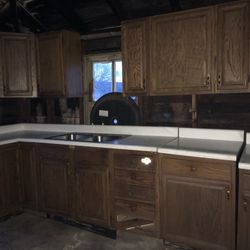 Kitchen Cabinets, Solid Wood, Countertop & Sink