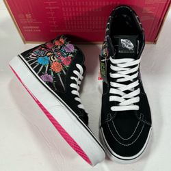 Vans Sk8-Hi Dia De Los Muertos Day Of The Dead Black Multi Sneakers Men Size 10