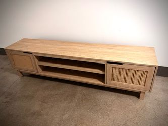 70 in. Modern Coastal Oak Wood TV Stand