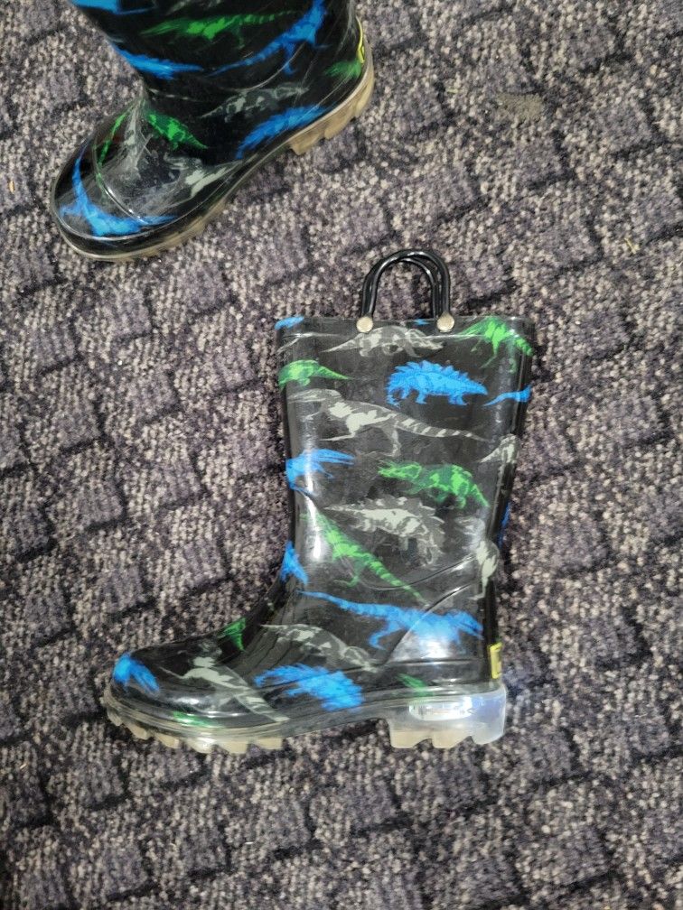 Dinosaur Light Up Kids Rain Boots