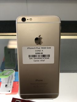GOLD IPHONE 6 Plus WITH 16GB! (AT&T,CRICKET,NET10,H2O,STARIGHT TALK,TracFone)