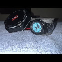 Custom G Shock Tiffany Blue Dial With Black Metal Bracelet