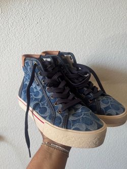 Coach Signature Denim High-Top Sneakers