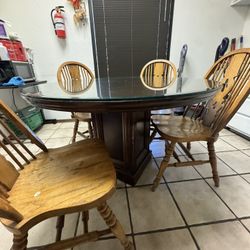 Dining Table With Glass Top Real Wood