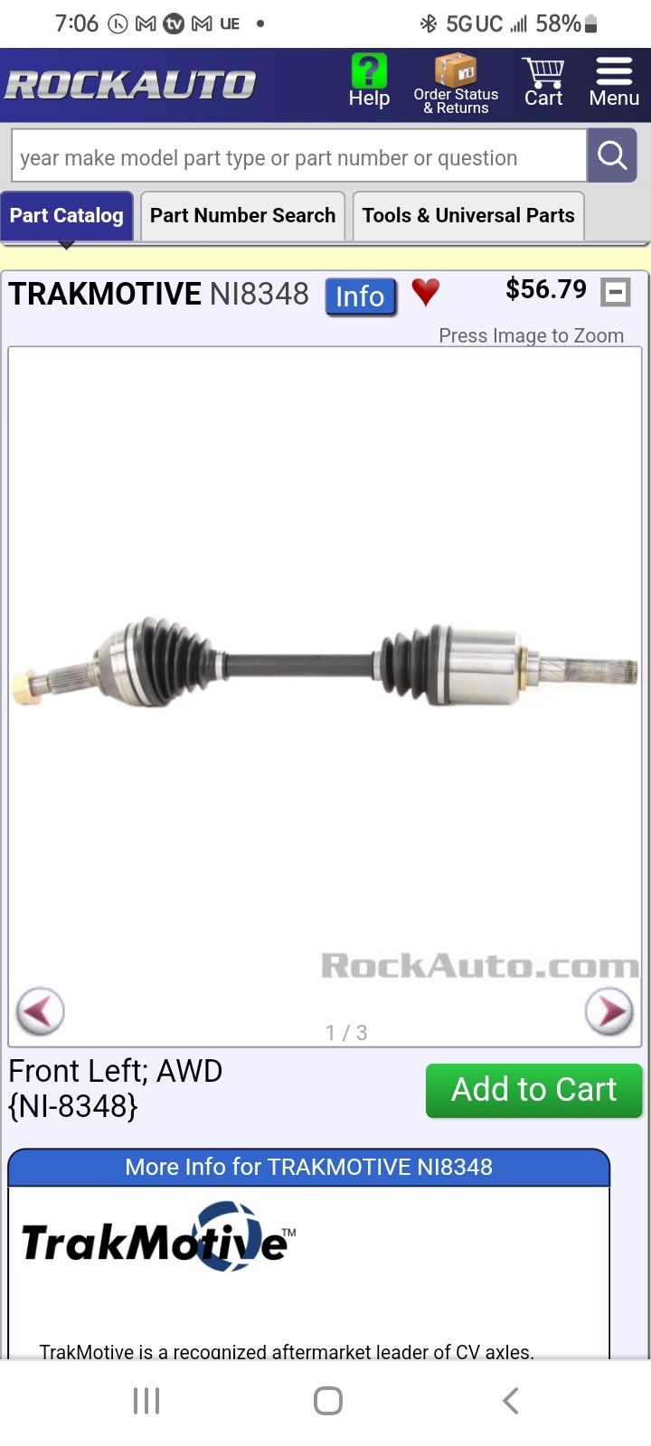 NEW Cv Axle For 2012 NISSAN ROGUE 2.5L L4