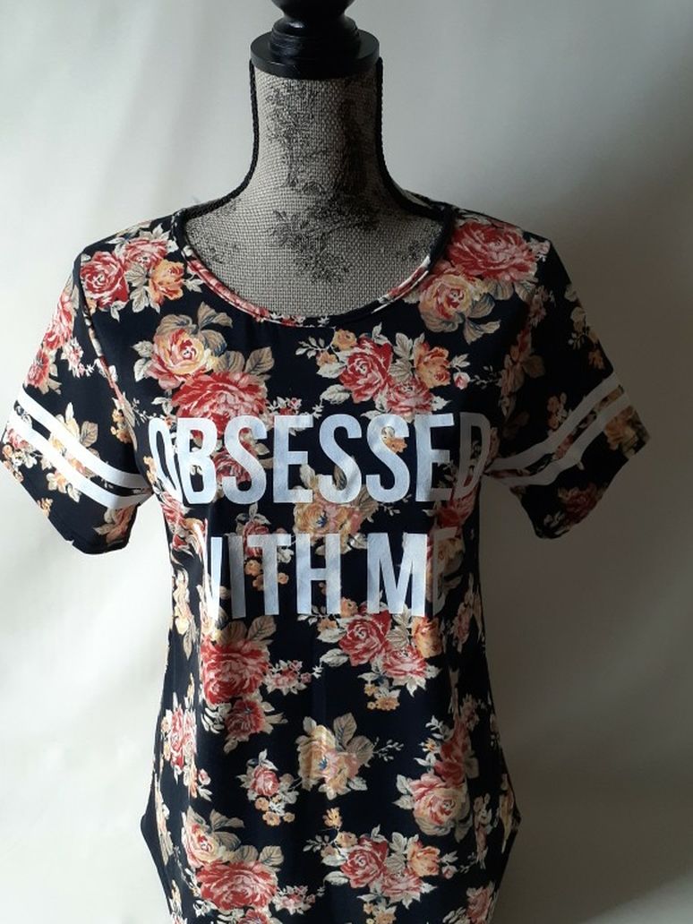 Love Spell women's floral short sleeve top size XL