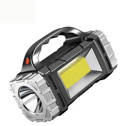 Brand new Solar Flashlight Flash Light High Lumens Rechargeable Outdoor Waterproof Spotlight LED Work Light Searchlight Lantern for Camping Emergencie