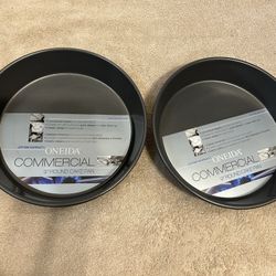 New Set Of 2 “Oneida” 9” Round Cake Or Deep Dish Pizza Commercial Weight Durable Non-Stick