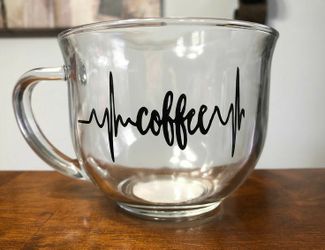 Clear coffee mug