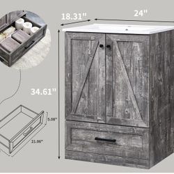Bathroom Vanity Sink Cabinet with Large Storage Drawer