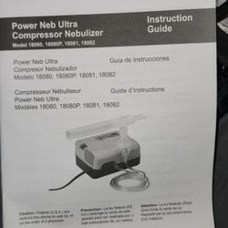 New Power Neb Ultra Compressor Nebulizer Model 18080 and 2 Used Blood Pressure Cuffs