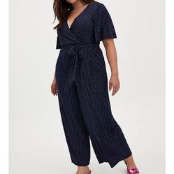 Torrid 0x Surplice Glitter Jumpsuit 