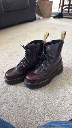 Dr. Martens Cherry Red Platform Lace-Up Boots