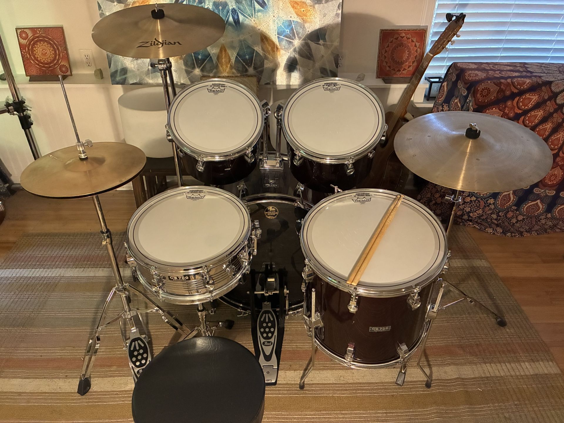 1980s CB 700 Percussion Drum Set, Vintage Cymbals