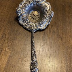 Vintage Godinger Silver Plated Over The Cup Tea Strainer Art 