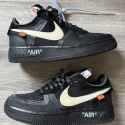 Pre-Owned Nike Air Force 1 Off-White Black White Size 7.5M/9W
