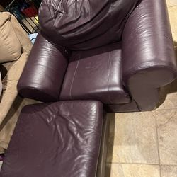 Leather Chair And ottoman