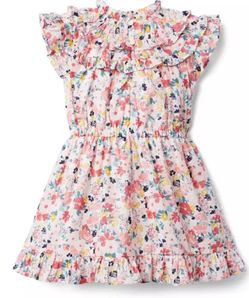 Janie and Jack Floral Ruffle Trim Dress