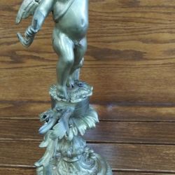 Brass Cupid Figure - Weighs 9 Pounds Heavy.