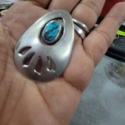 Silver And Turquoise Pendant 