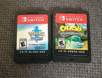 Nintendo Switch Game Cartridges Bundle (2) Pokémon Sword & Crash Bandicoot Trilogy