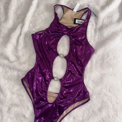 Purple Metallic Bodysuit 