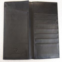Mercedes-Benz Embossed Black Leather ID Passport Cash Card Thin Holder ~ Wallets, Bill Folds, Credit Card Holder, Business & Travel Accessories
