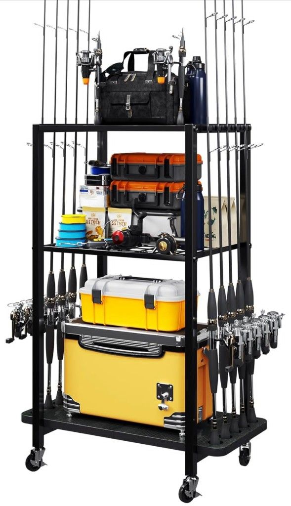 Fishing Tackle Storage Organizer, Fishing Rod Holder