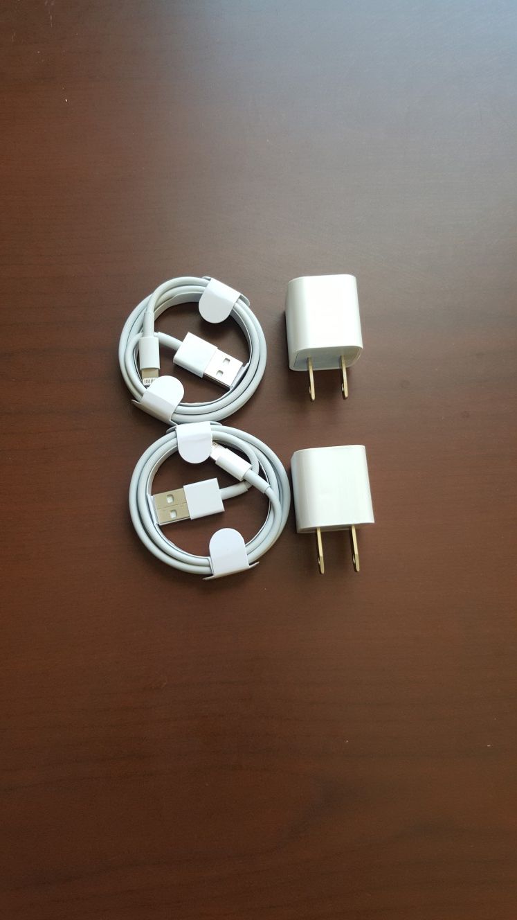 2 original apple chargers