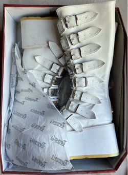 Demonia Damned-318 White Platform Knee High Boots Size 8