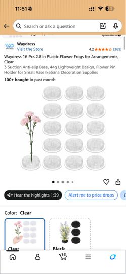 Waydress Plastic Flower Frogs 14-Pack Clear