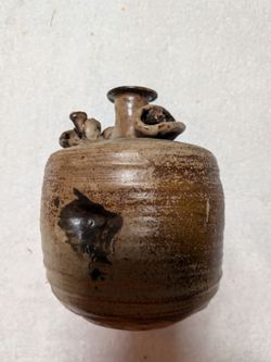 Vintage Signed Studio Art Pottery Bottle Vase Mini Jug - 6"