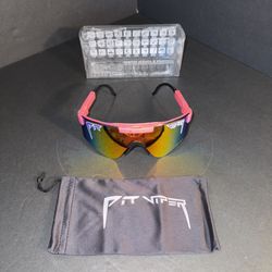 Pit Viper UV400 Sunglasses for Adults – Sport Shades Pink Frames.