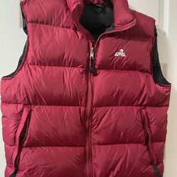 EMS Womens Size L Maroon Goose Down Fill Full Zip Puffer