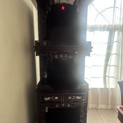 Buddha Shrine Wood Cabinet