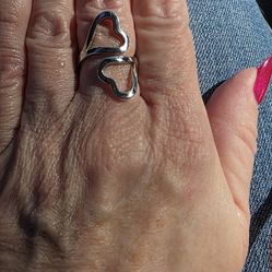 Beautiful stainless steel adjustable heart ring SHIPPING AVAILABLE