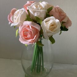 Artificial Rose Flowers Bouquet Silk Decor