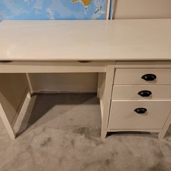 48in X 21in Cream Desk With Drawers