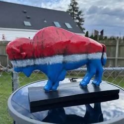 The Red White And Blue Buffalo Statue