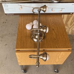 Light Fixture Stain Nickel Finish Each With Glass Shades 