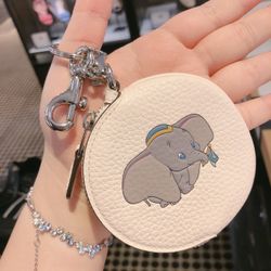 Coach x Disney NWT Large Grey/Chalk Leather Dumbo bag charm/key ring Fob #89990