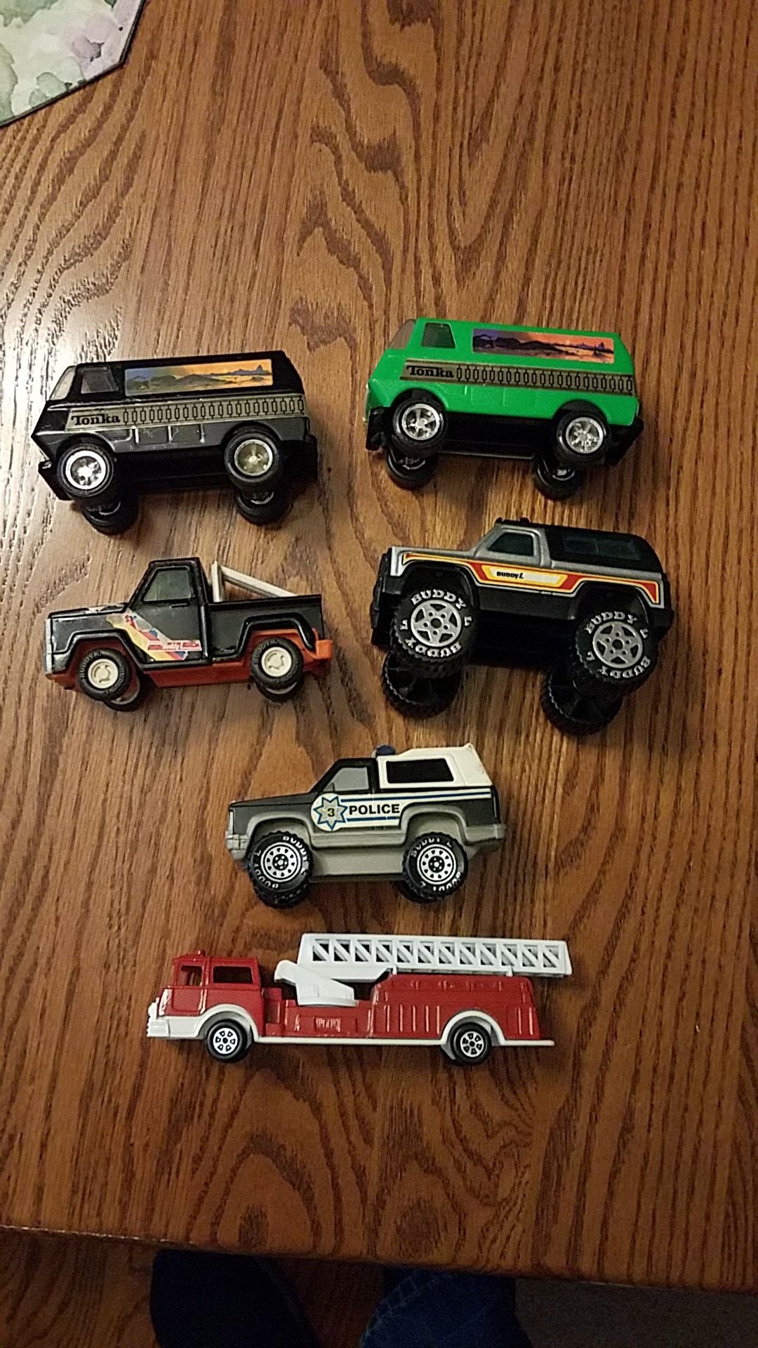 Tonka vans, Buddy L trucks, Tootsietoy fire truck