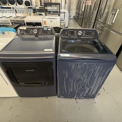 GE Profile 5.3 cu. ft. Capacity Top Load Washer  with Smarter Wash Technology and Adaptive SmartDispense  Profile 7.3 cu. ft. Smart Gas Dryer 