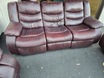 Ashley Leather Reclining Living Room Set