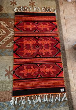 Zapotec Handwoven Mexican Rug 100% Wool