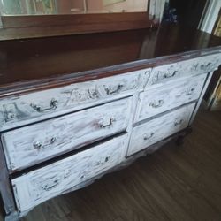 Antique Dresser And Mirror 