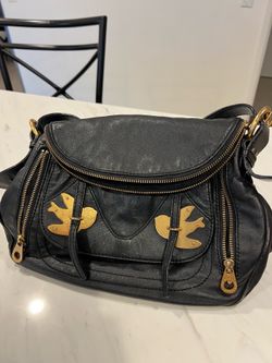 Marc Jacobs “Petal to the Metal” Black Leather Shoulder Bag